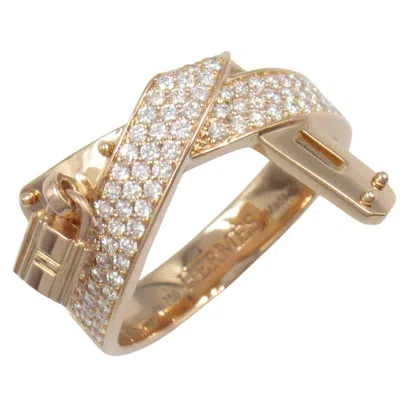 Pre-owned Hermes Clear Pink Gold (18k) Band Ring () In Transparent