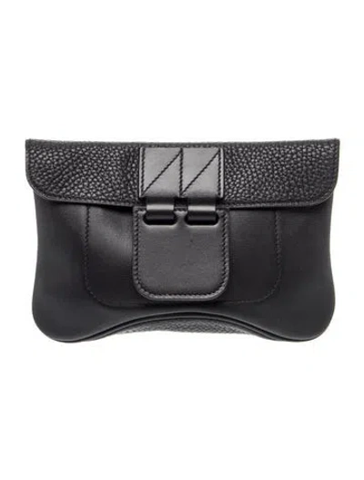 Pre-owned Hermes Clemence & Swift Virevolte 21 Clutch In Black