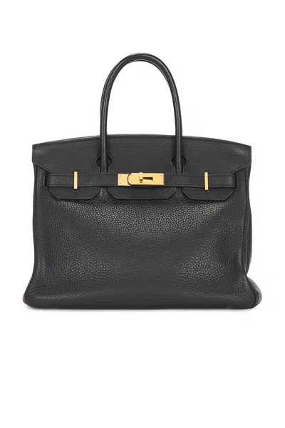 Pre-owned Hermes Clemence Birkin 30 Handbag In Black