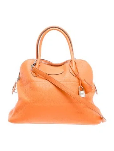 Pre-owned Hermes Clemence Bolide 31 In Orange