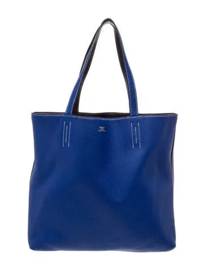 Pre-owned Hermes Clemence Double Sens 36 In Blue/grey