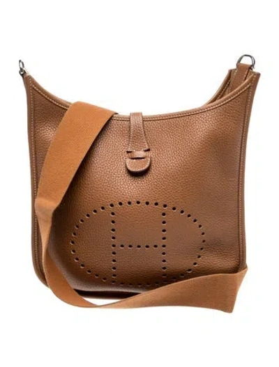Pre-owned Hermes Clemence Evelyne Iii 29 In Brown