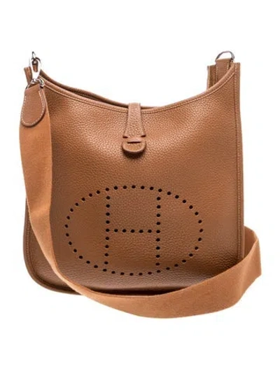 Pre-owned Hermes Clemence Evelyne Iii 29 In Brown