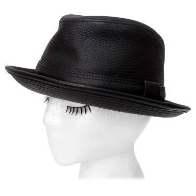 Pre-owned Hermes Clémence Leather Hat In Black Taurillon