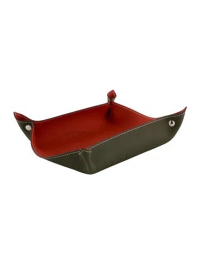 Pre-owned Hermes Clemence Mises Et Relances H Taurillon Clemence Tray In Multi