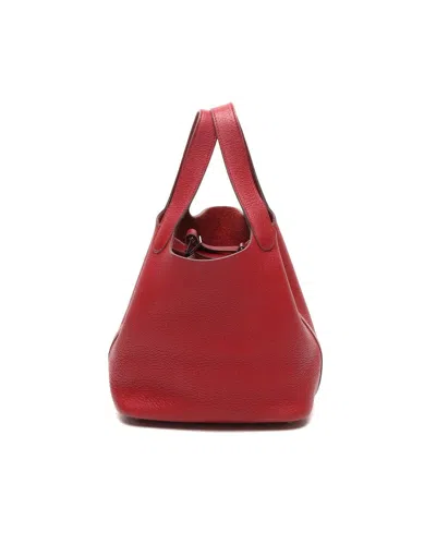 Pre-owned Hermes Hermès Clemence Picotin Lock 18 Bag In Red