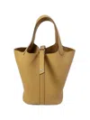 Hermes Clemence Picotin Pm Tote Bag In Neutral