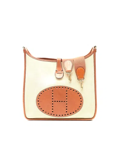 Hermes Hermès Clemence Toile Evelyne Gm Bag In Sand