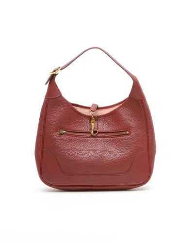 Pre-owned Hermes Hermès Clemence Trim 31 Hobo Bag In Burgundy