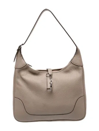 Pre-owned Hermes Clemence Trim Ii 35 In Gray