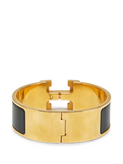 Pre-owned Hermes Clic Clac Bracelet In Gold