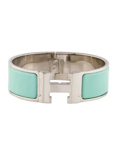 Pre-owned Hermes Clic Clac H Bangle Bracelet, 6.75" In Neutral