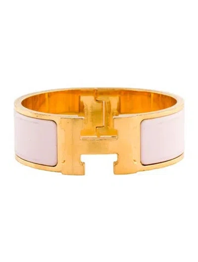 Pre-owned Hermes Clic Clac H Bracelet, 6.25" In Pink
