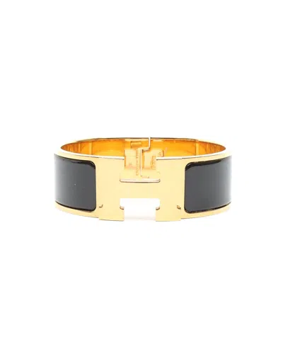 Pre-owned Hermes Hermès Clic Clac H Bracelet In Black