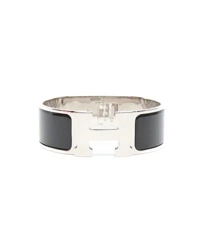 Pre-owned Hermes Hermès Clic Clac H Bracelet In Black