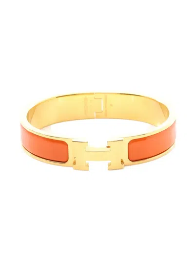 Pre-owned Hermes Clic Clac H Bracelet In Gold