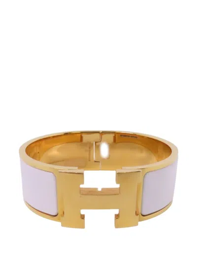 Pre-owned Hermes Clic Clac H Bracelet In Gold