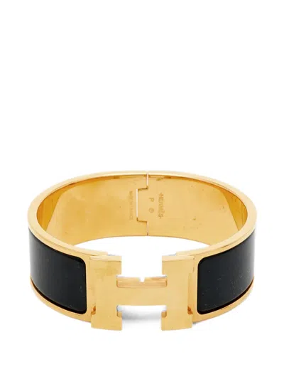 Pre-owned Hermes Clic Clac H Bracelet In Gold