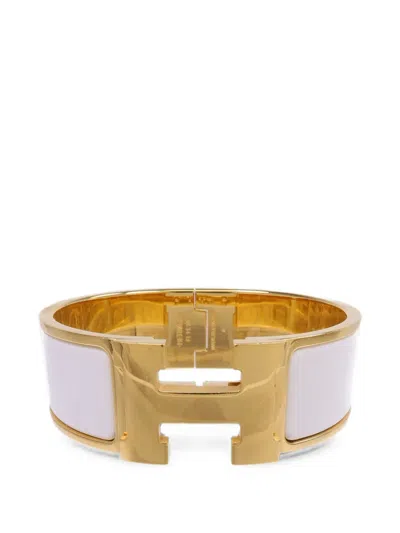 Pre-owned Hermes Clic Clac H Bracelet In Gold