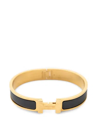 Pre-owned Hermes Clic Clac H Bracelet In Gold