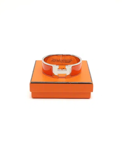 Pre-owned Hermes Hermès Clic Clac H Bracelet In Orange