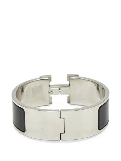 Pre-owned Hermes Clic Clac H Bracelet In Silver