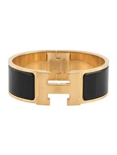 Pre-owned Hermes Clic Clac H Enamel Bangle Bracelet, 6.5" In Multi