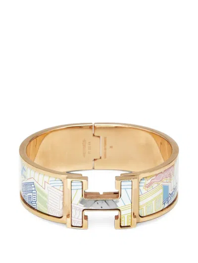 Pre-owned Hermes Clic Clac H Faubourg City Bracelet In Gold