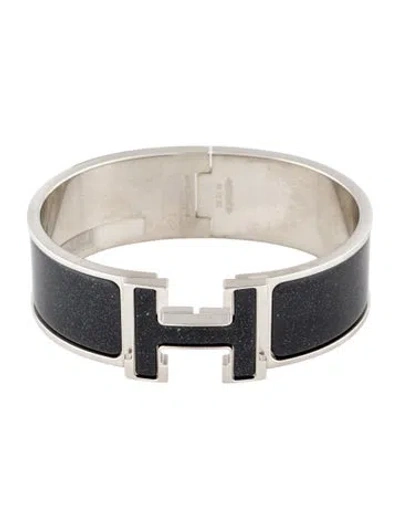 Pre-owned Hermes Clic Clac H Glitter Bracelet, 6.5" In Multi