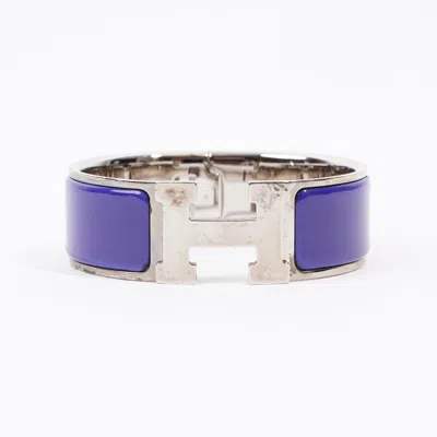 Pre-owned Hermes Clic Clac / Silver Gold Plated In Blue