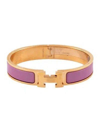 Pre-owned Hermes Clic H Bangle Bracelet, 6.75" In Multicolor