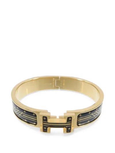Pre-owned Hermes Clic H Bangle Bracelet In Gold
