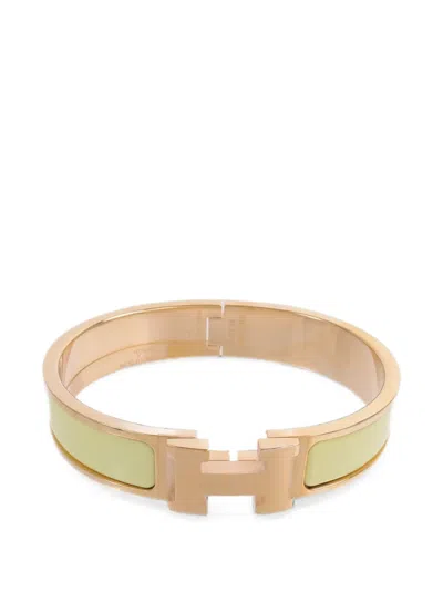 Pre-owned Hermes Clic H Bangle Bracelet In Gold