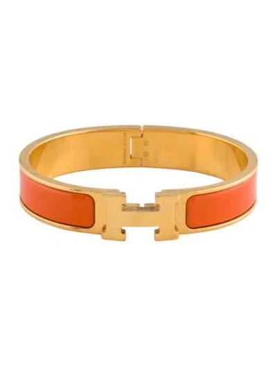 Pre-owned Hermes Clic H Bracelet, 6.25" In Multi