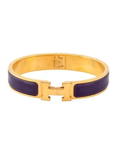 Pre-owned Hermes Clic H Bracelet, 6.75" In Multicolor