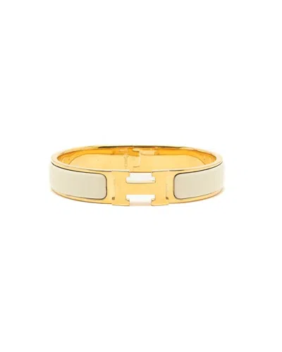 Pre-owned Hermes Hermès Clic H Bracelet In Beige