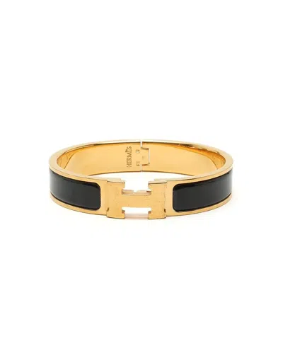 Pre-owned Hermes Hermès Clic H Bracelet In Black