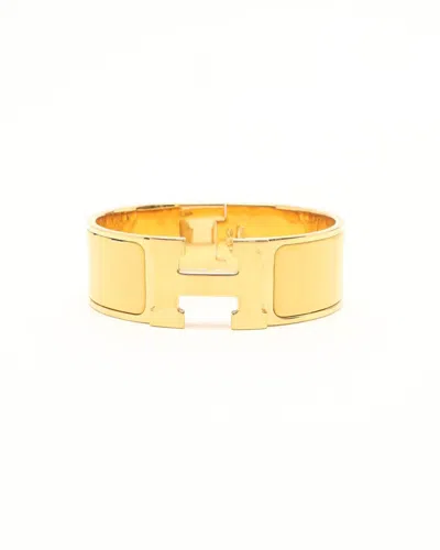Pre-owned Hermes Hermès Clic H Bracelet In Gold