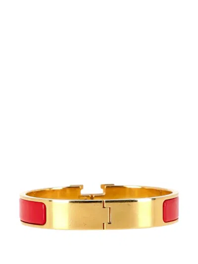 Pre-owned Hermes Clic H Bracelet In Gold