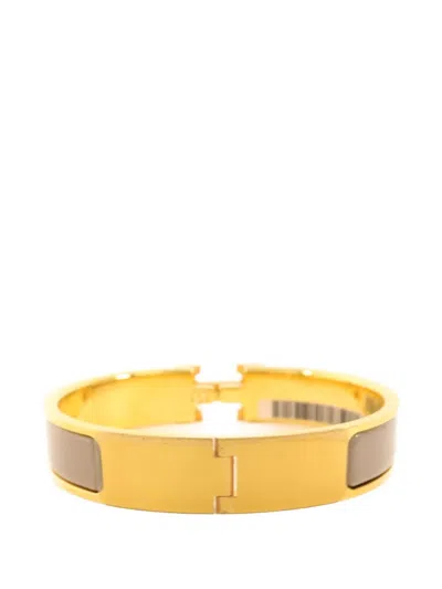 Pre-owned Hermes Clic H Bracelet In Gold