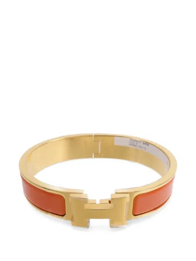 Pre-owned Hermes Clic H Bracelet In Gold