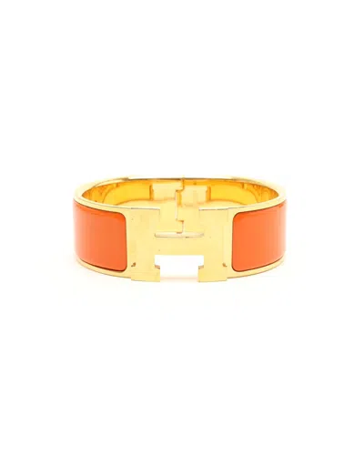 Pre-owned Hermes Hermès Clic H Bracelet In Orange