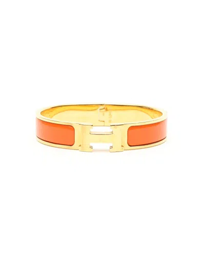 Pre-owned Hermes Hermès Clic H Bracelet In Orange