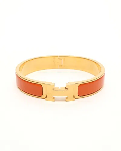Hermes Hermès Clic H Bracelet In Orange