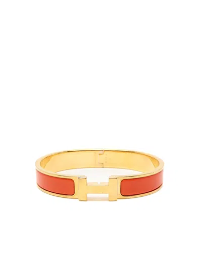 Hermes Hermès Clic H Bracelet In Orange