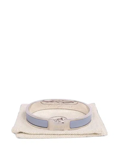 Pre-owned Hermes Clic H Bracelet In Silver