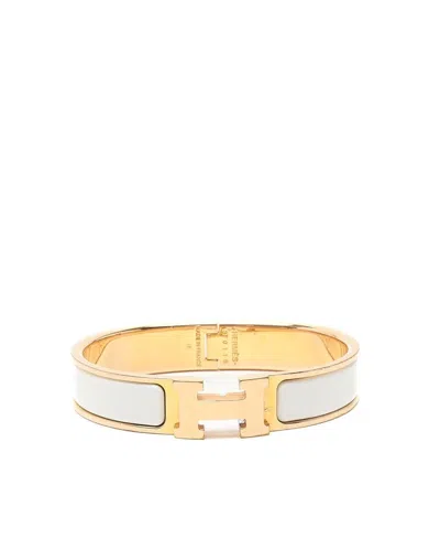 Hermes Hermès Clic H Bracelet In White