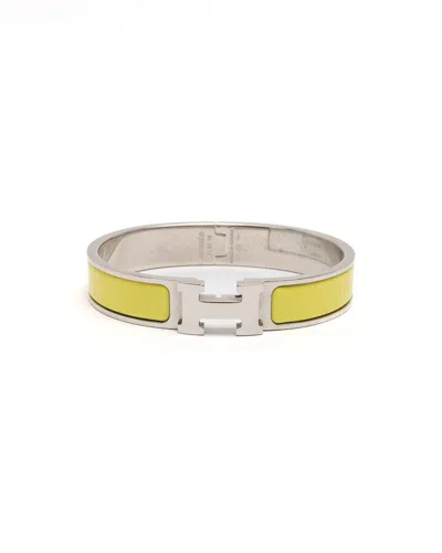 Pre-owned Hermes Hermès Clic H Bracelet In Yellow