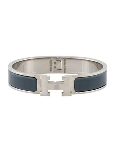 Pre-owned Hermes Clic H Enamel Bangle Bracelet, 6.25" In Multi