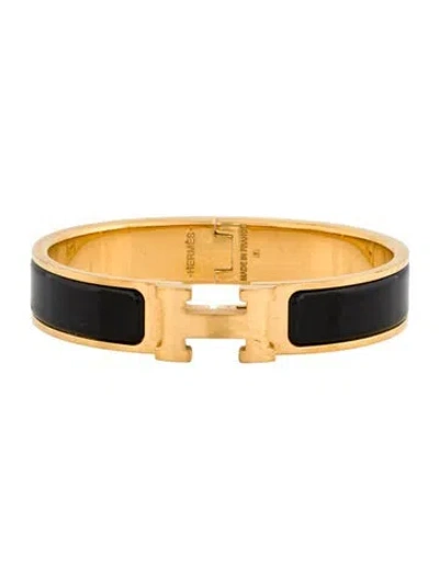 Pre-owned Hermes Clic H Enamel Bangle Bracelet, 6.25" In Multi